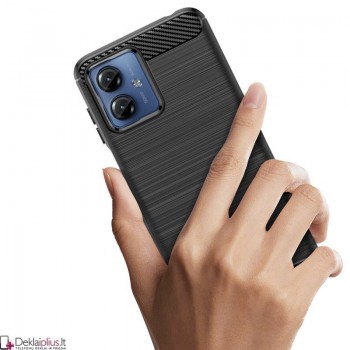 Carbon guminis dėklas - juodas (Motorola Moto G14)